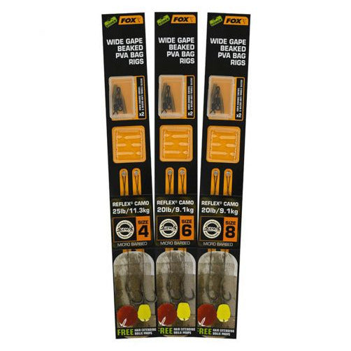 Fox - Edges Wide Gape Beaked PVA Ready Rigs