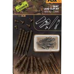 Fox Edges Size 10 Slik lead clip tail rubber trans khaki
