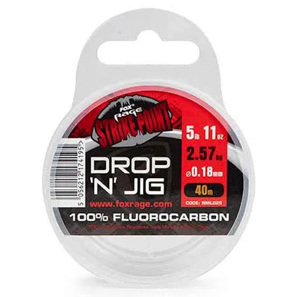 FOX RAGE STRIKE POINT DROP N JIG FLURO 40M 0.18MM