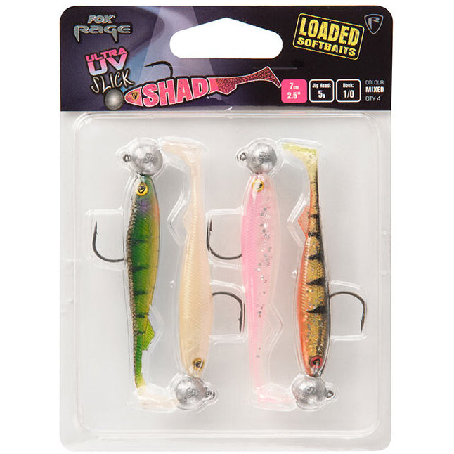 Fox Rage Slick Shad Mixed Colours UV 11cm jig 10 gram