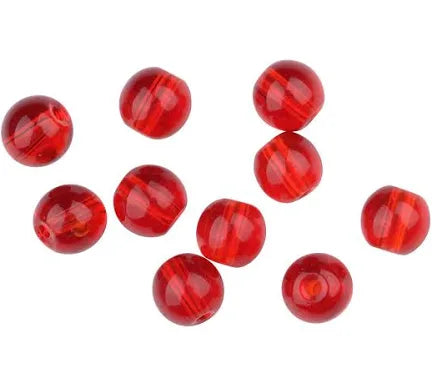 RND GLASS BEADS RED RUBY 4MM