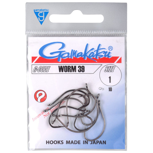 Gamakatsu - WORM 39 HOOKS BLACK