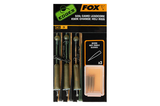 fox Edges Ready tied Camo Leadcore Heli Rig Leaders