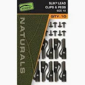 Fox Edges Size 10 Slik lead clip + pegs trans khaki